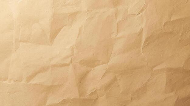 The light beige paper texture presents a creased and crumpled surface, offe a warm and aged background or overlay for designs. photo