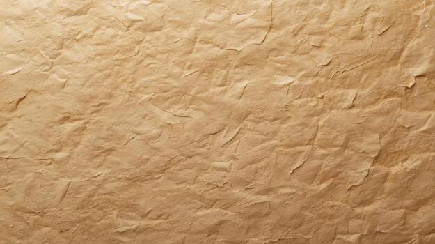 Crumpled brown paper texture background showcases detailed wrinkles, folds, and subtle variations in tone adding depth and visual interest. photo