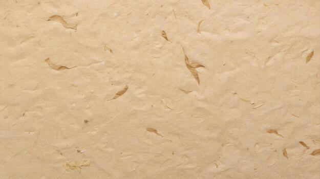 Beige textured paper with natural fiber inclusions offers a versatile and organic background suitable for various design projects and applications. photo