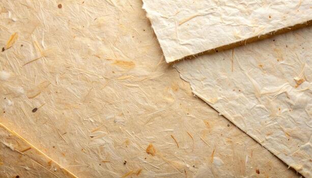 Close up abstract of rough handmade paper showing raw organic natural textures using plant fibers for cards and unique artistic craft projects. photo