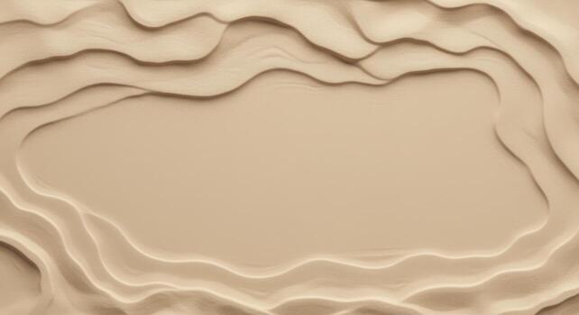 Abstract beige background showcases smooth, organic, flowing layers creating a textured surface for a modern and elegant design element. photo