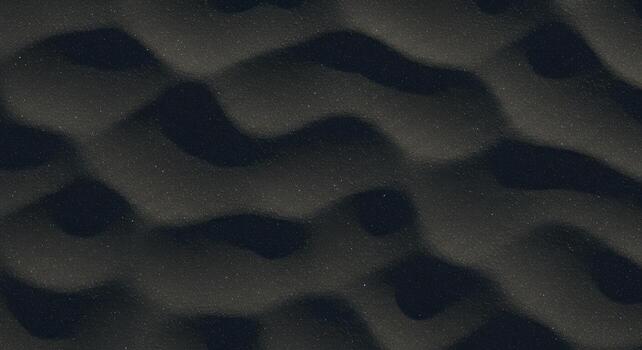 un resumen negro arena duna paisaje vitrinas ondulado patrones creado por viento con espumoso granos en el textura y sutil oscuridad. foto