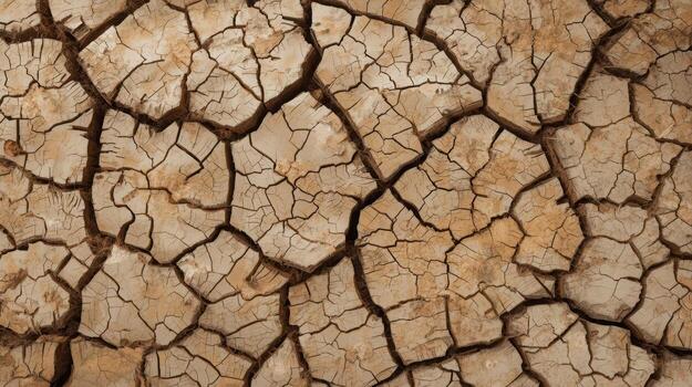 el árido tierra muestra un tostado tierra textura con profundo fisuras formado por intenso calor creando agrietado patrones en el seco barro suelo. foto