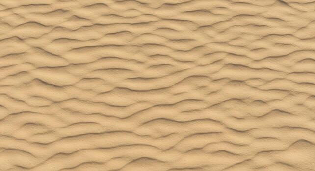 Sandy beach ripples create a textured surface pattern of tan dunes formed by natural wind and water erosion near the tranquil coastline. photo