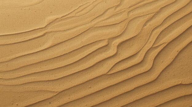 Gentle wind patterns create natural ripples and wave like formations across the surface of a vast expanse of desert sand dunes landscape. photo