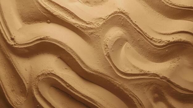 Abstract beige background featu delicate wavy patterns and textured surface reminiscent of sand dunes or flowing clay formations in nature. photo