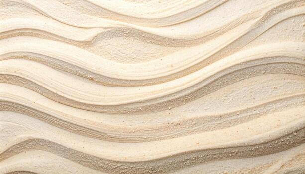 Wavy beige textured background with flowing curves creating a calming organic pattern evoking sand dunes or soft natural abstract earth tones. photo