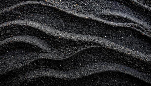 oscuro resumen antecedentes mostrando negro volcánico arena conformado dentro suave ondulado patrones parecido a zen jardín rastrillado líneas para pacífico decoración. foto