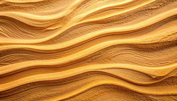 de cerca de arena dunas revela ondulante patrones y texturas creado por viento acción en Desierto ambiente con dorado matices y natural belleza. foto