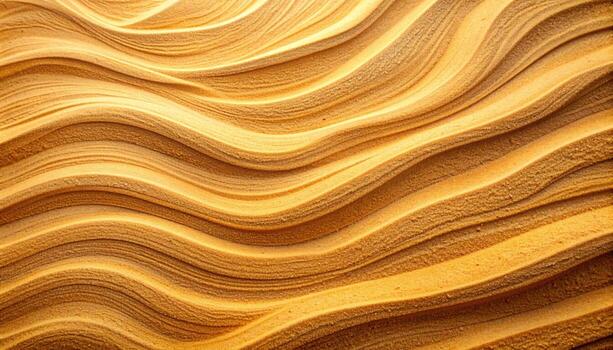 Golden sand dunes create a mesmerizing wave pattern, showcasing nature's artistic touch in a warm and inviting desert landscape texture. photo