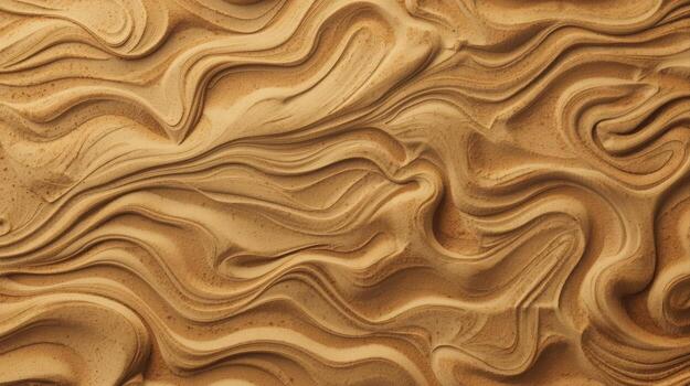 Textured tan background featu flowing, organic wave patterns creating a visually appealing and abstract surface design perfect for backgrounds. photo