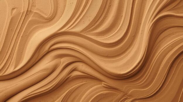 Detailed close up of beige textured surface featu smooth flowing lines creating an elegant and sophisticated abstract design pattern. photo
