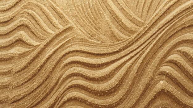 Wavy lines in the tan sand create a calming abstract background that is perfect for conveying serenity and natural beauty today now at beach. photo