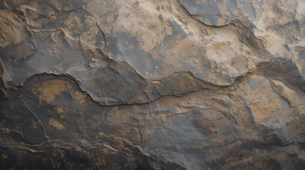 el áspero en capas superficie de un natural rock formación exhibiciones un único mezcla de colores y texturas creando un escénico rock antecedentes efecto. foto