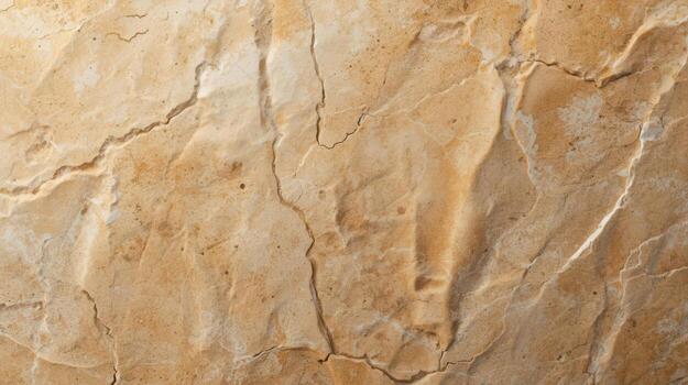 el resumen cerca arriba revela un natural Roca superficie con texturizado líneas, un ligero marrón antecedentes y irregular modelo agregando visual interés. foto