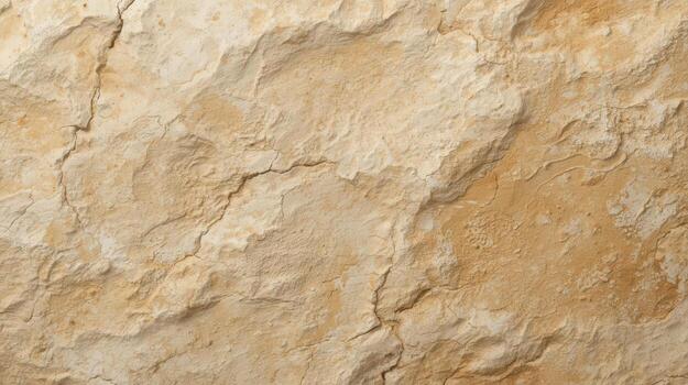 The rough surface of a beige sedimentary rock displays intricate patterns and textures, creating a natural, abstract and organic design element. photo