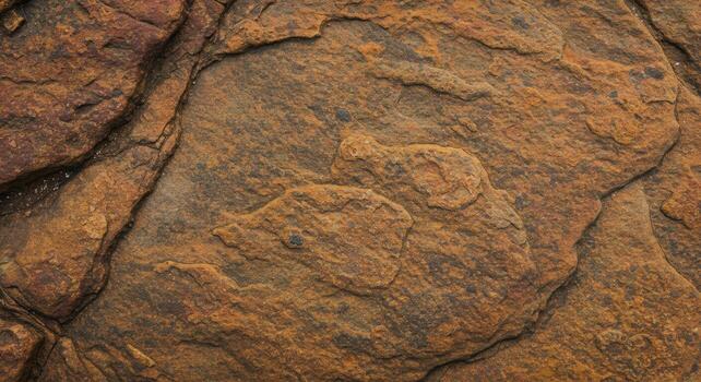 Close-up of warm, rustic-colored sedimentary rock showing intricate patterns and rough texture formed naturally over millions of years. photo