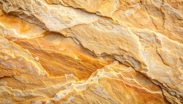 A textured surface shows layers of sedimentary rock with shades of tan, beige, and orange creating a natural abstract pattern in nature. photo