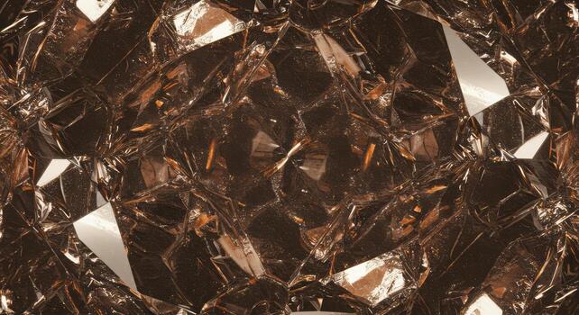 Brown geometric crystal structure with edges creates a mesmerizing abstract background, perfect for modern designs and artistic concepts. photo