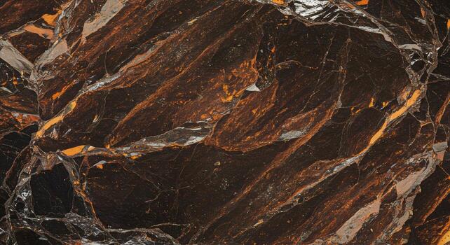 The intricate layers and textures of a dark brown mica mineral formation create a visually captivating abstract pattern and geological background. photo