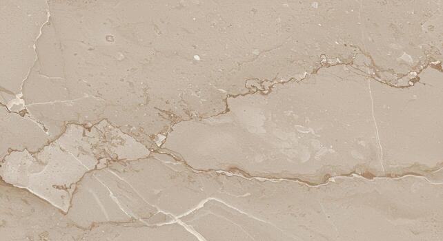 A full frame close up shows a light beige marble slab featu intricate veining and textured patterns ideal for interior design use. photo