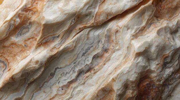 Detailed close up of a rough textured stone surface with swirling patterns and earthy tones, creating an abstract natural background design. photo