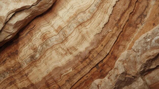 Natural rock formations displaying layered patterns and varied textures create a beautiful earthy abstract geological wall surface background. photo