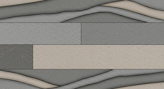 Abstract design showcases layers of stacked stone planks in varying neutral tones creating a calming natural aesthetic and textured background. photo