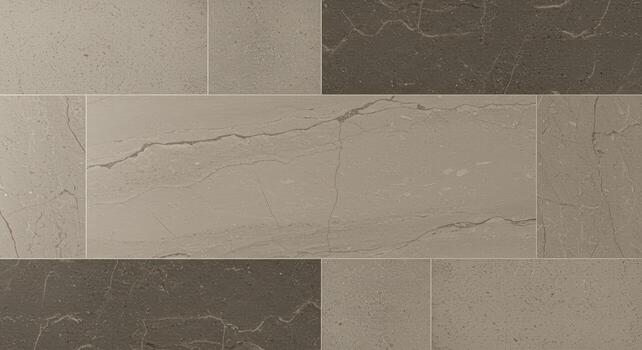 Elegant arrangement showcases an assortment of neutral toned tiles displaying subtle variations in textures and surface patterns beautifully. photo