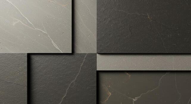 resumen arreglo de geométrico Roca losas crea un neutral contemporáneo diseño con sutil variaciones en color y natural veteado patrones. foto