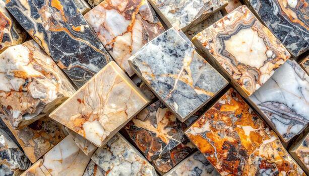 un formación de pulido mármol losas exhibiendo intrincado natural patrones con variado color paletas ideal para antecedentes y superficies diseño usar. foto