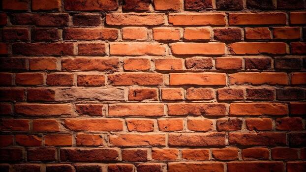 Old Red Brick Wall Texture Background with Vintage Weathered Masonry Pattern for Rustic Architectural Design and Empty Copy Space photo