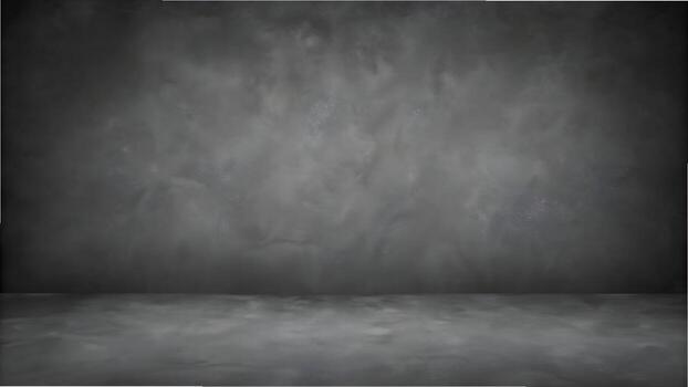 Modern Dark Gray Concrete Wall and Floor Background with Grungy Texture. Empty Industrial Studio Room for Product Display, Presentations photo