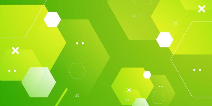 Geometric hexagon background design in green vector