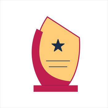 Reward and Star Award Trophy Memento with Modern Curved Design vector