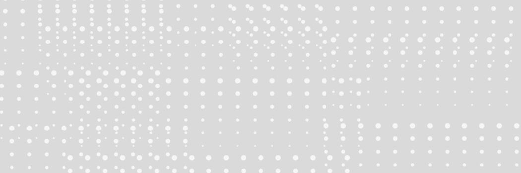 White Dotted Halftone Pattern on Gray Background vector