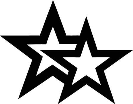 Simple black and white graphic of overlapping and varying sized stars vector