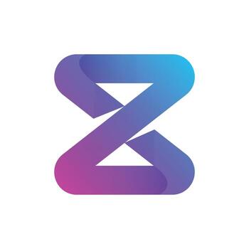Intersecting Z Logo Gradient Symbol of Precision, Motion Modern Identity vector