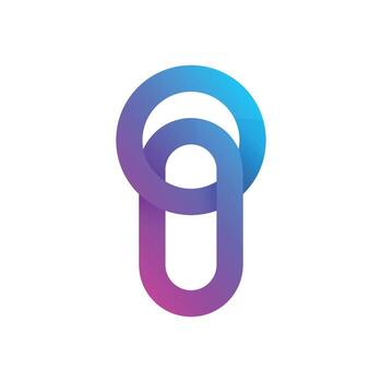 Linked Gradient Logo Fluid Symbol of Unity and Digital Connectivity vector