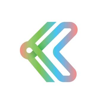 flecha k degradado logo resumen símbolo con direccional geometría vector