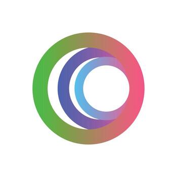 Concentric Arc Lens Logo Abstract Circular Design with Gradient Ring vector