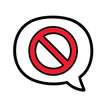 bianca discorso bolla con un' no cartello, simbolo di divieto, rosso cerchio con un' diagonale linea, cerchio-contraccolpo simbolo, significa quello un azione è proibito o non consentito. isolato no simbolo 3d icona png