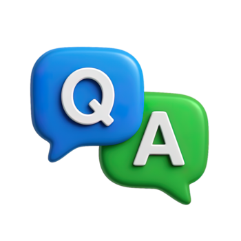 qa 3d Symbol. Briefe q und ein im Plaudern Blasen. Frage und Antworten Konzept. FAQ, häufig fragte Fragen, Dialog Konzept. 3d Illustration isoliert auf transparent Hintergrund png