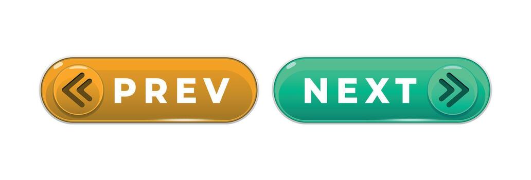 Previous and next button illustration. Modern web navigation UI design with previous and next arrows. vector