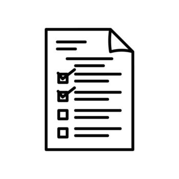 examen responder sábana icono con cheque marca vector