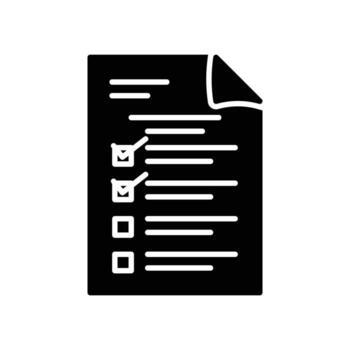 examen responder sábana icono con cheque marca en sólido estilo vector