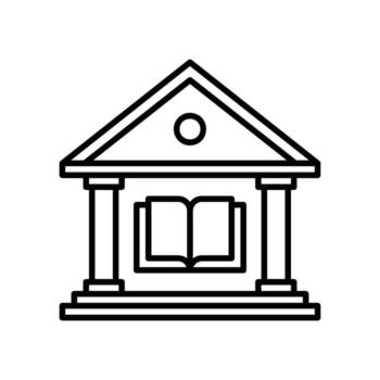 biblioteca edificio icono para estudiando vector