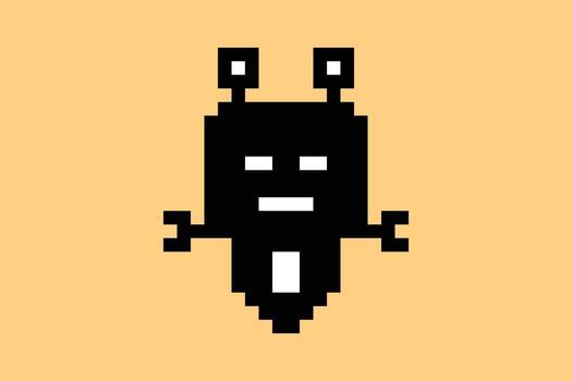 Cute background of robots art pixel style decoration industry smart robot 8 bit. vector