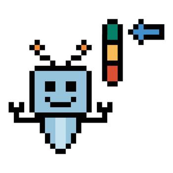 Cartoon minimal design machine learn robotics robot ai bot decor. vector