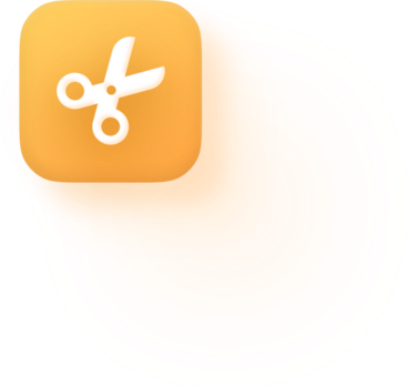Soft 3D Orange Scissors Icon png